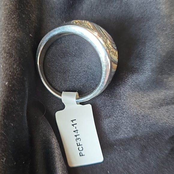 925 Sterling Silver Large Albalone Ring Size 11 Lots of Color Flash NWT - Picture 4 of 6